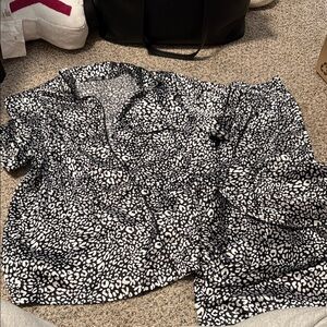 Black and White Leopard PJ Set